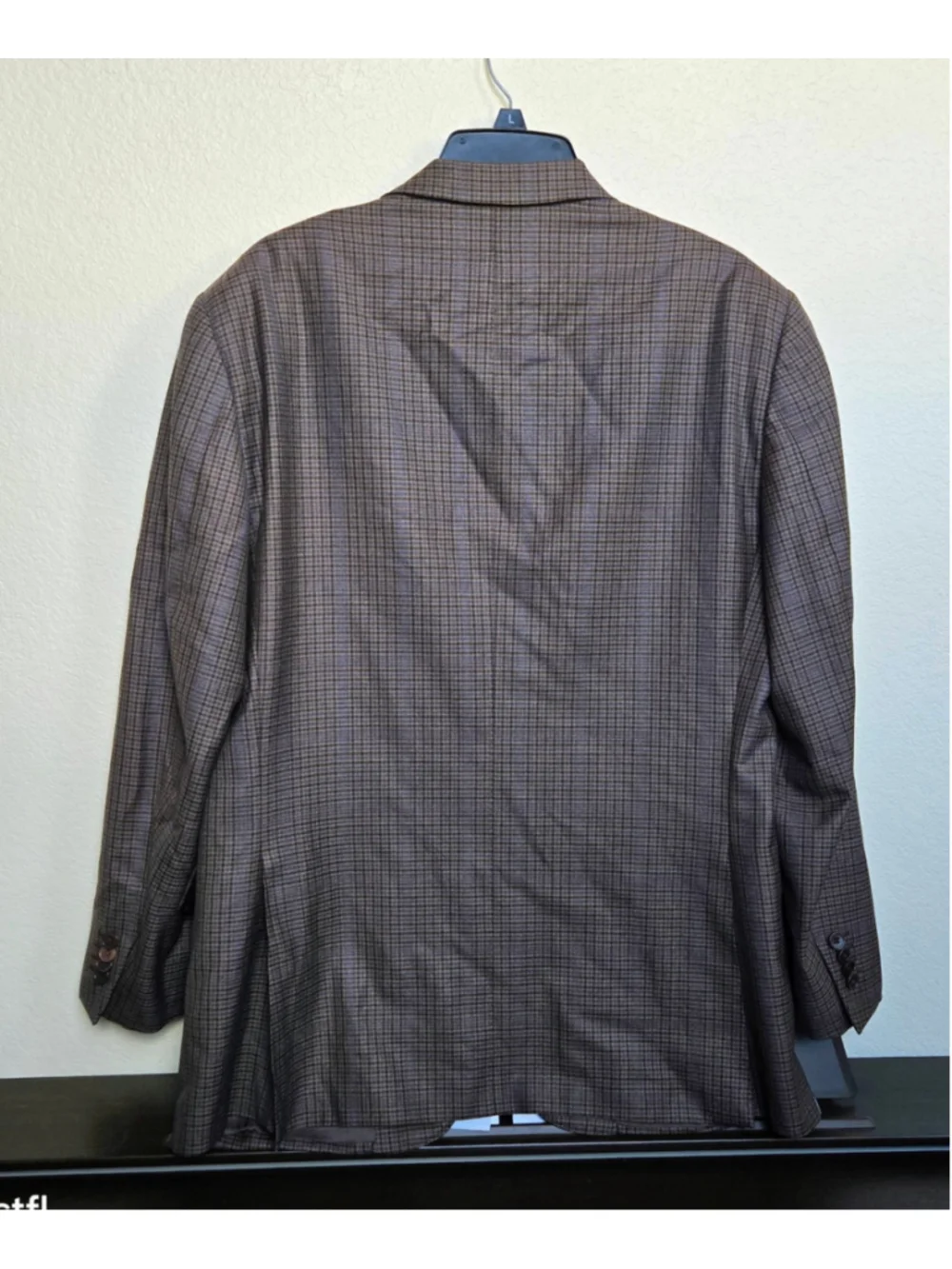 Men's Ermenegildo Zegna Milano Plaid wool Sport Coat, Brown and Blue us 42 Short